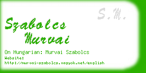 szabolcs murvai business card